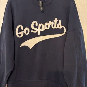 Women's Navy 'Go Sports' Sweatshirt